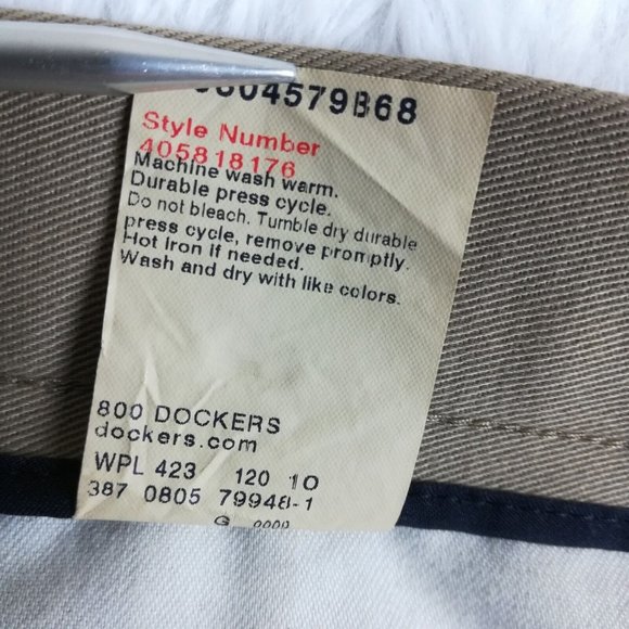 Dockers Mens Dress Pants Flat Front Classic Fit Stretch Waistband Brown 36x34 - Picture 15 of 15